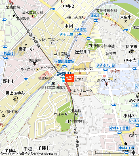 KOHYO逆瀬川店付近の地図